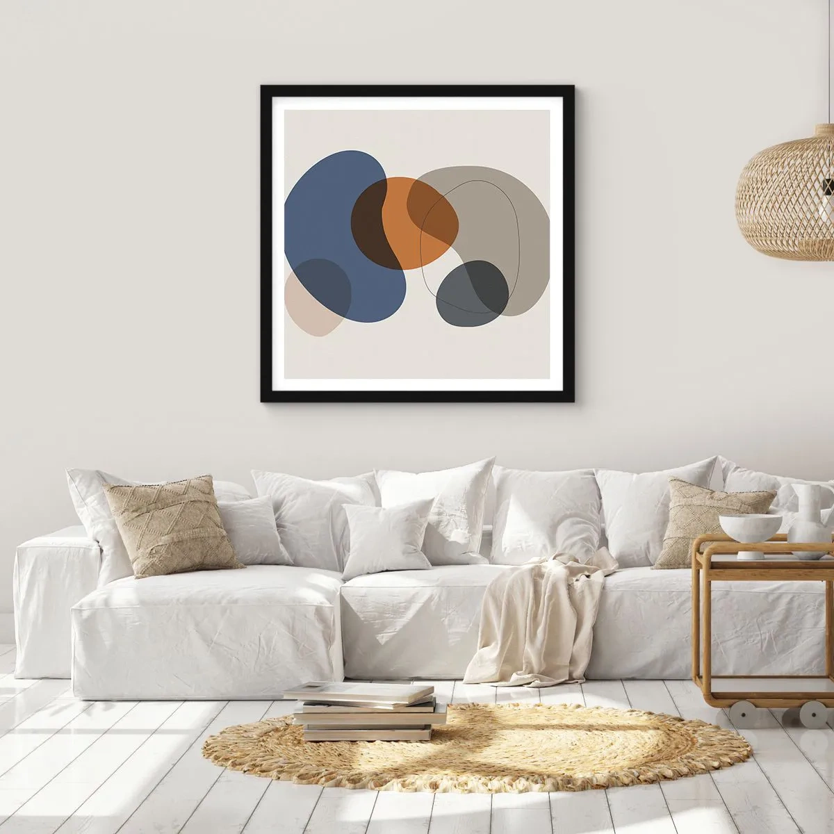 Poster in black frame - Drops of Colours - 60x60 cm