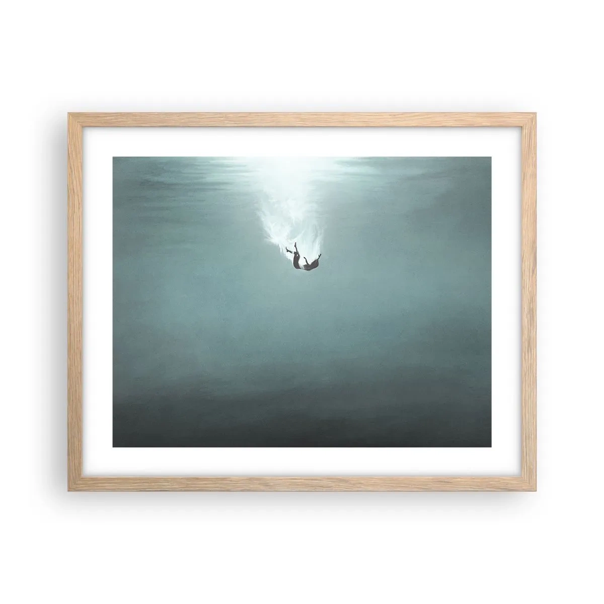 Poster in light oak frame - In the Arms of the Ocean - 50x40 cm