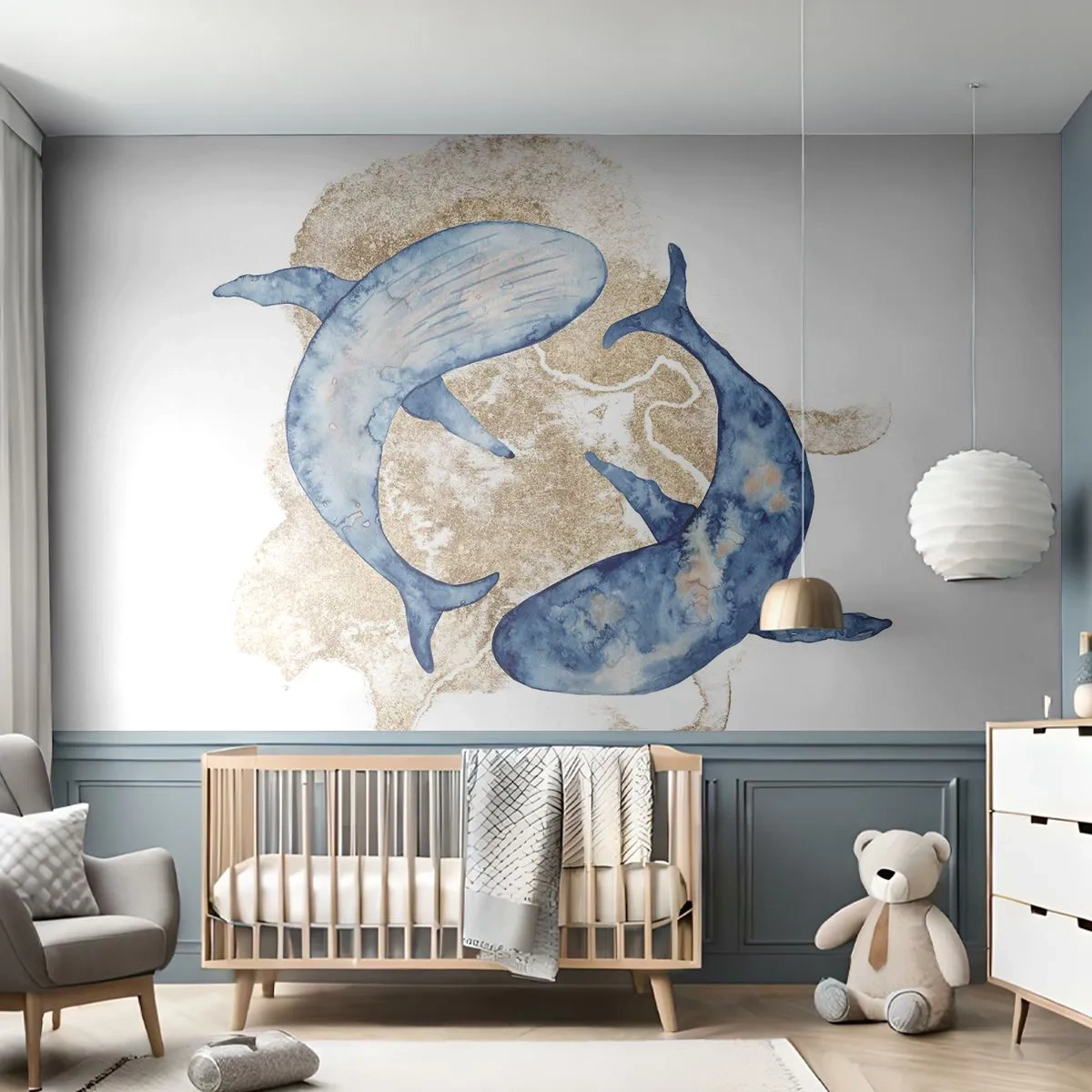 Photo Wallpaper Premium Sand - Frendship or Love? - Dolphins, Abstraction, Piece - 100x70 cm