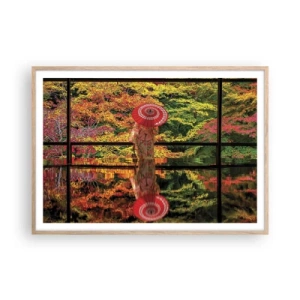Poster in light oak frame - In a Temple of Nature - 100x70 cm