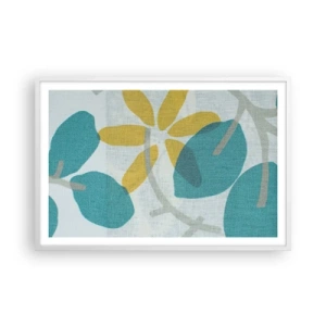 Poster in white frmae - Among Azure Leaves - 91x61 cm