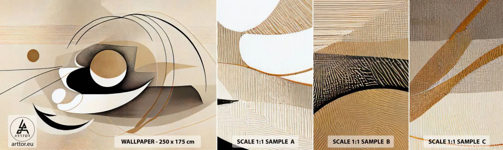 Photo Wallpaper Sample Self-Adhesive Deluxe Sticker - Composition -the Heart of Things - Abstraction, Modern, Piece - 100x30 cm