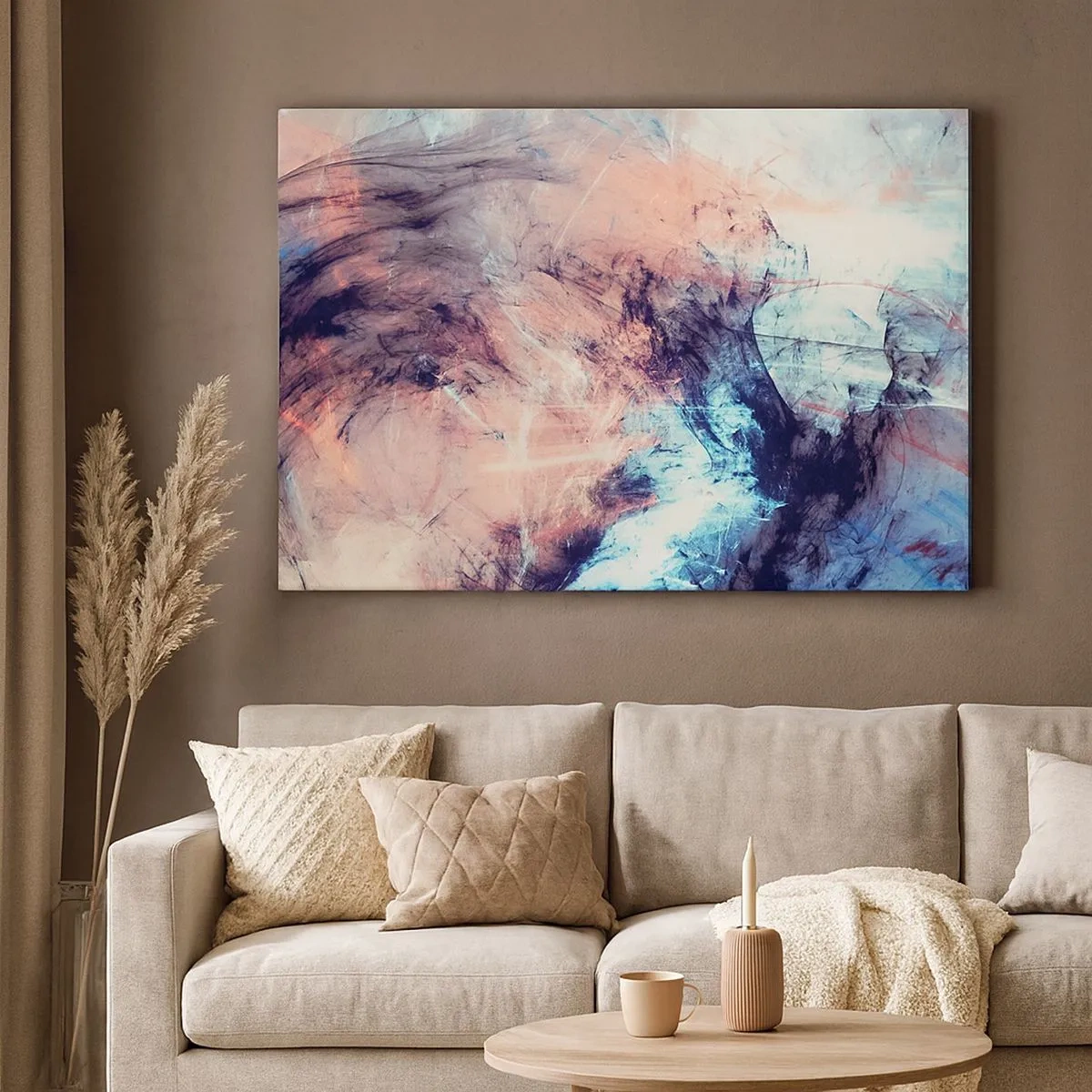 Canvas picture - Abstract composition in pastel and dark tones - 70x50cm - Feel the Wind - Modern wall decoration for the living room and bedroom ARTTOR
