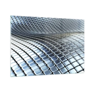 Glass picture - Metallic Silver Wave - 100x70 cm
