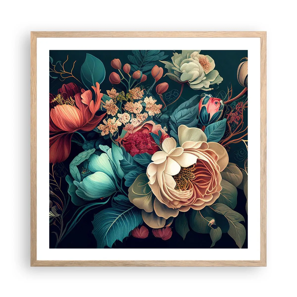 Poster in light oak frame - 19th Century Charm - 60x60 cm