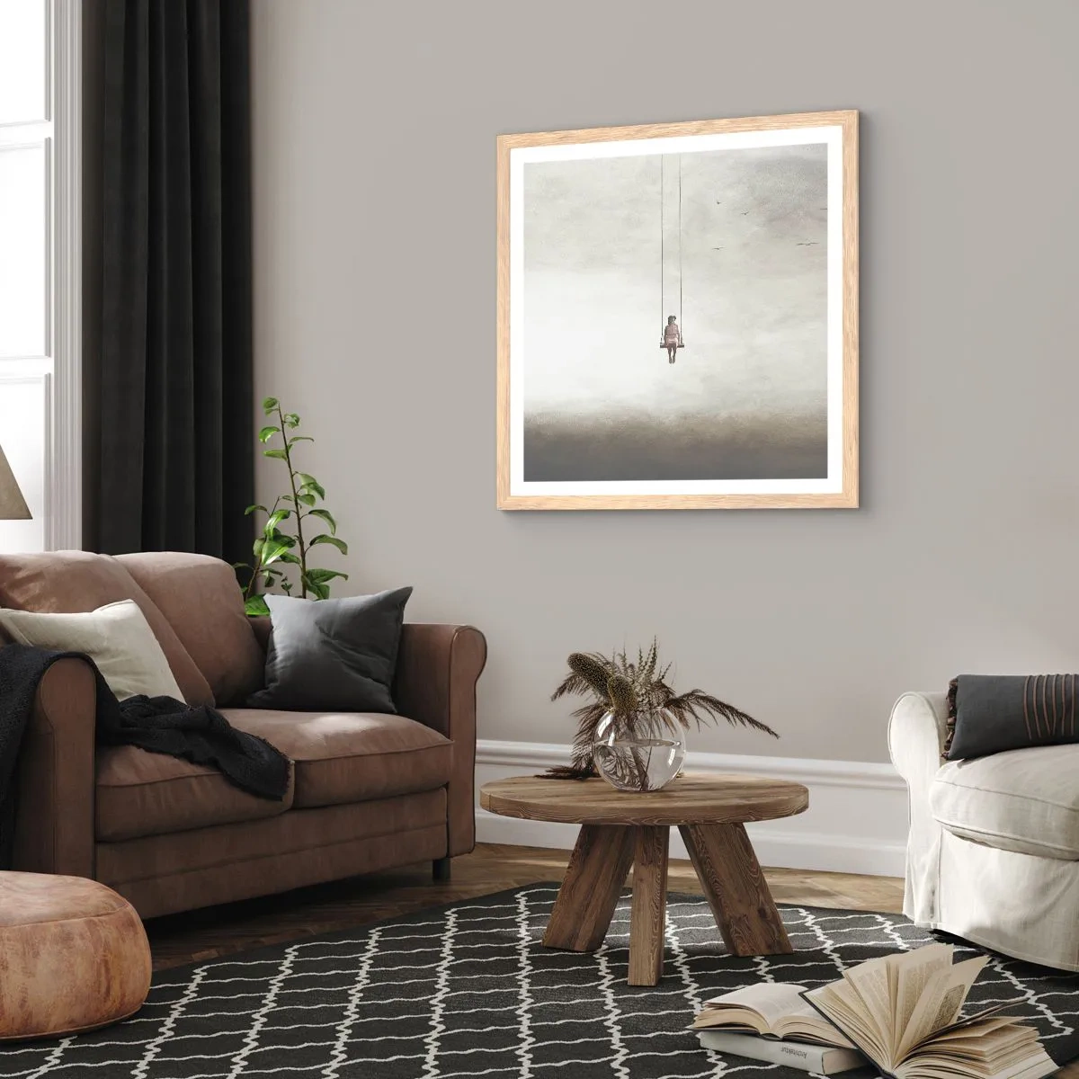 Poster in light oak frame - Child in Us - 40x40 cm