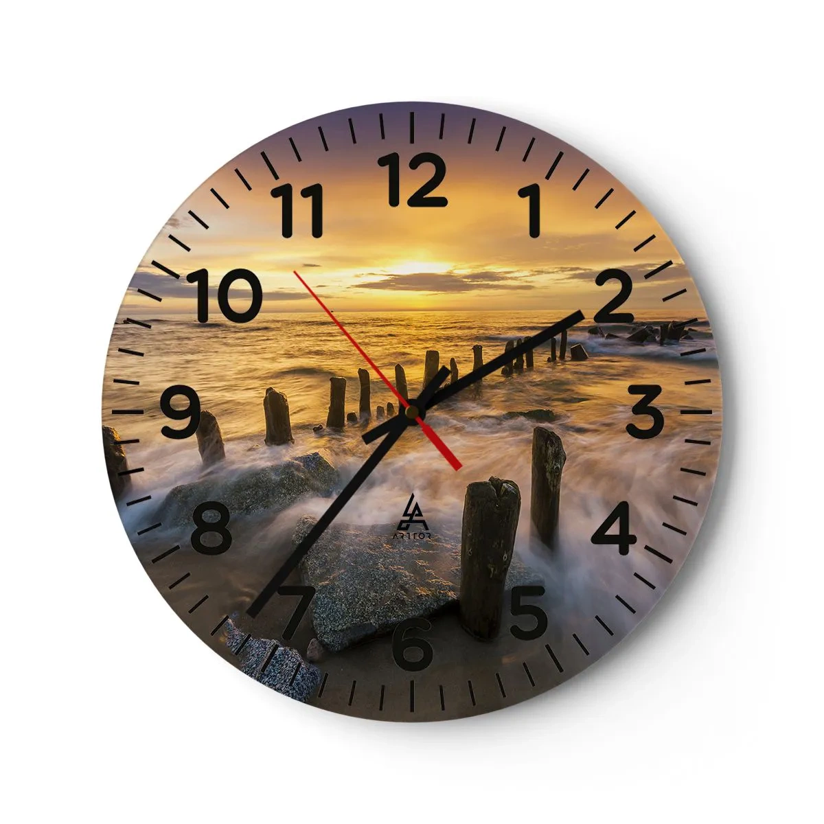 Wall clock - Clock on glass - Raw Beauty of the Baltic Sea - 40x40 cm