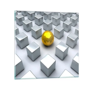 Glass picture - Why Me? Geometric Composition. - 70x70 cm