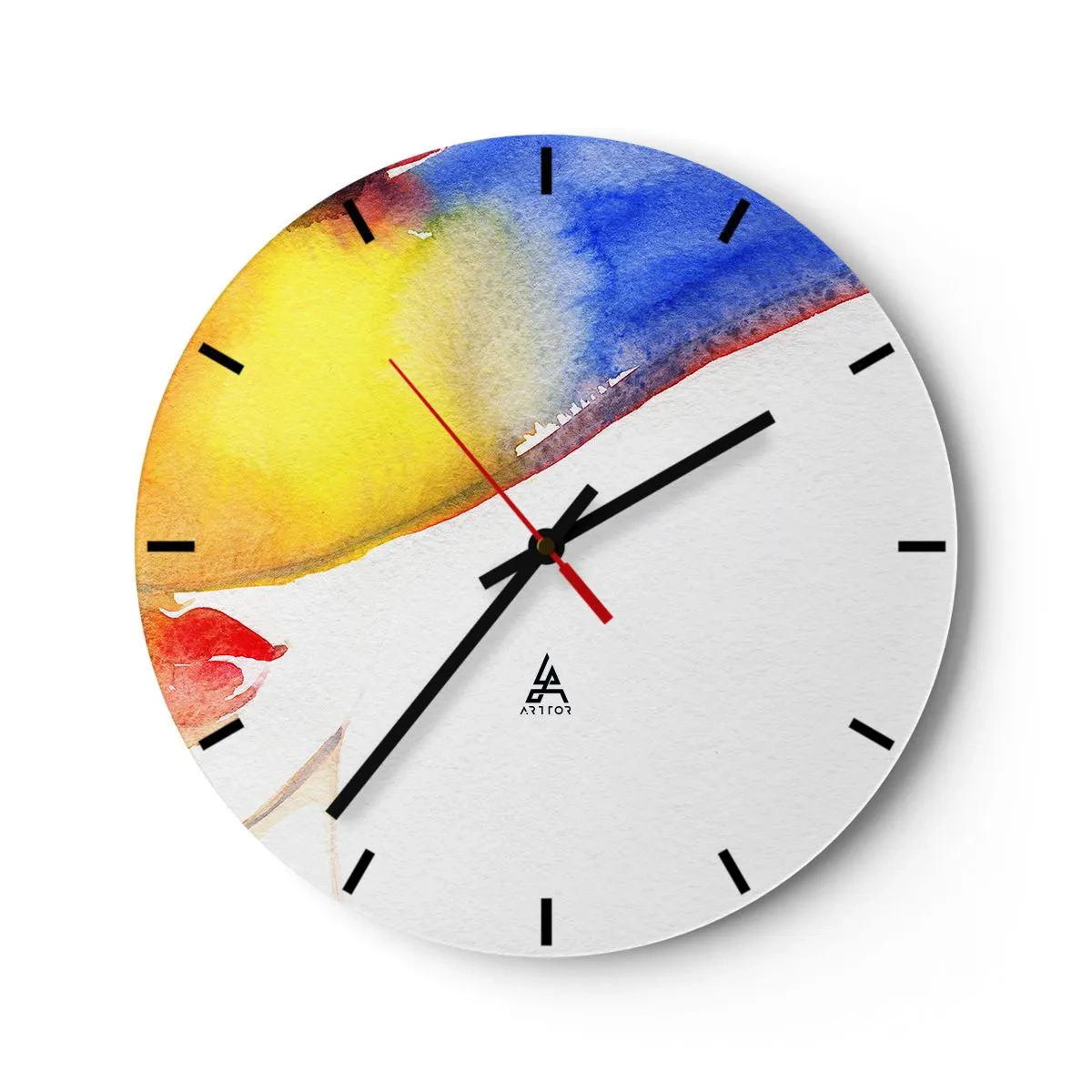 Wall clock - Clock on glass - Portrait of a Lady - 40x40 cm