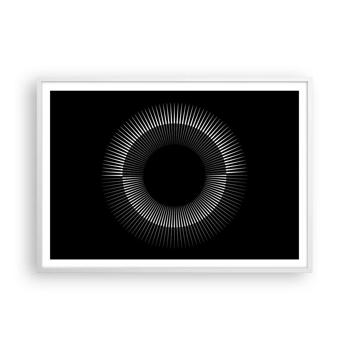 Poster in white frmae - Black Sun - 100x70 cm
