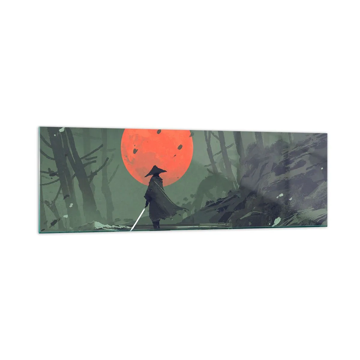 Glass picture - Red Moon Warrior - 160x50 cm
