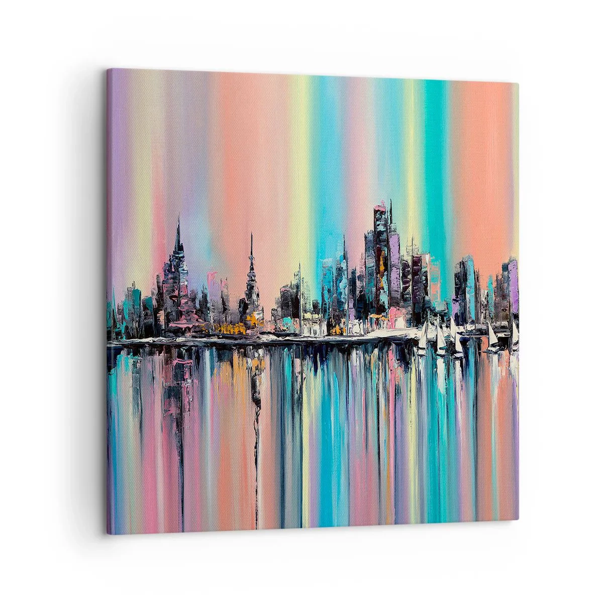 Canvas picture - Run down with Night Lights - 50x50 cm