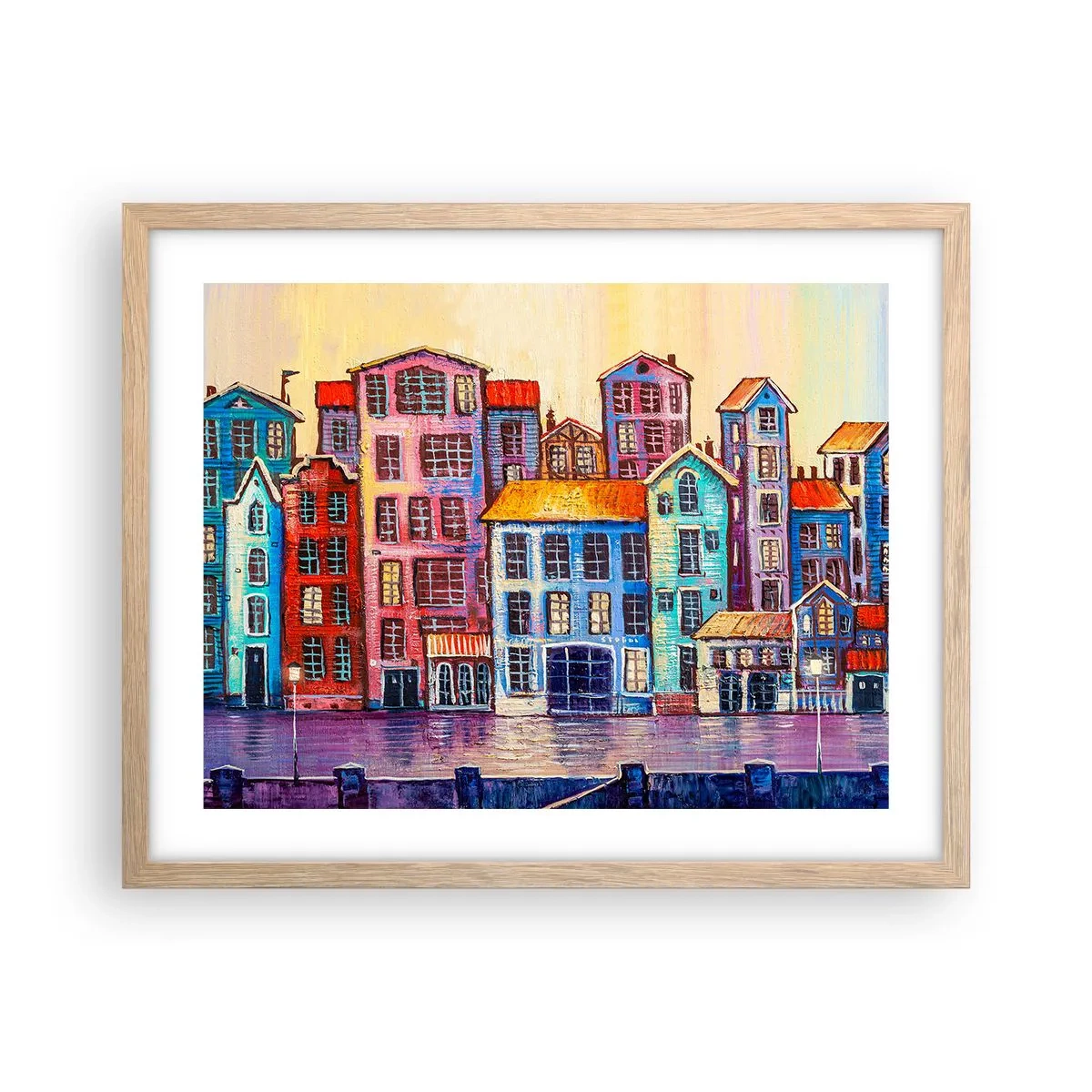 Poster in light oak frame - City Like From a Fairytale - 50x40 cm