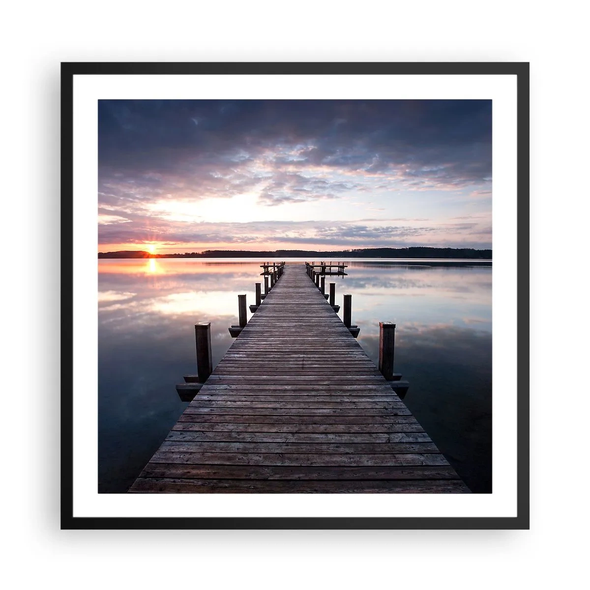Poster in black frame - Quiet Border of Night and Day - 60x60 cm