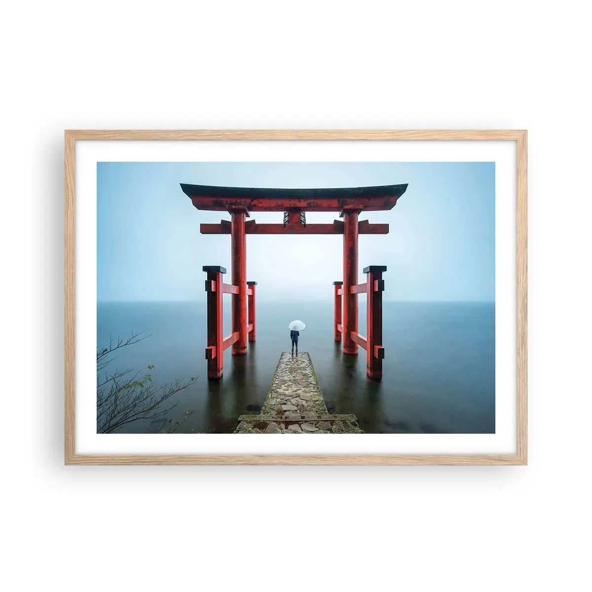 Poster in light oak frame - Japanese Musings - 70x50 cm