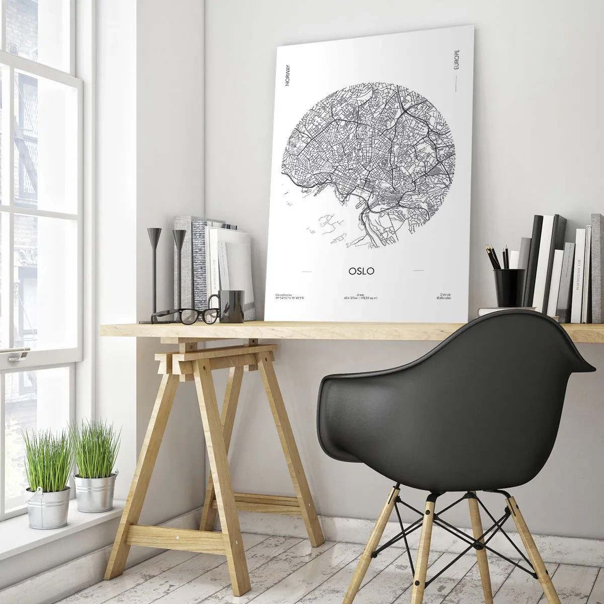 Glass picture - Anatomy of Oslo - 50x70 cm