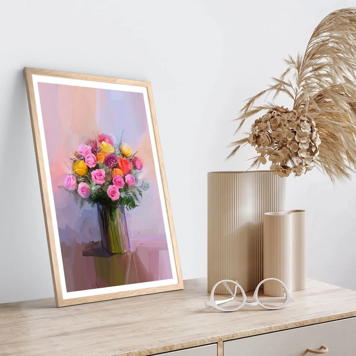 Poster in light oak frame - Retained Beauty - 50x70 cm