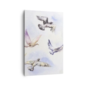 Canvas picture - Freedom in Grey and Blue - 80x120 cm