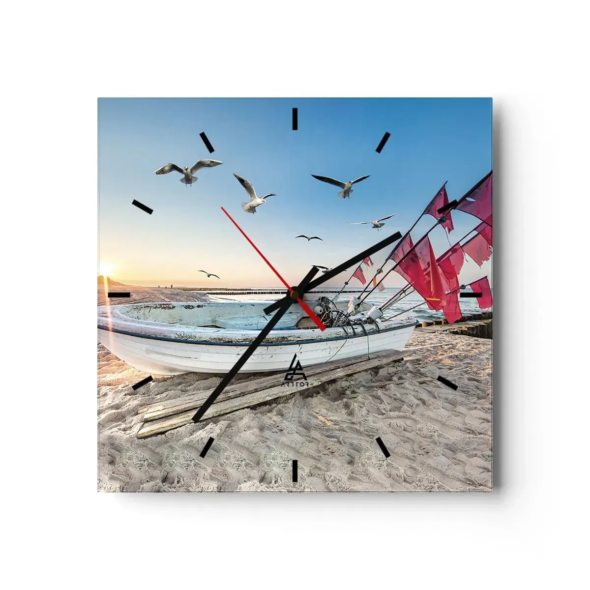 Wall clock - Clock on glass - Deserved Rest - 30x30 cm