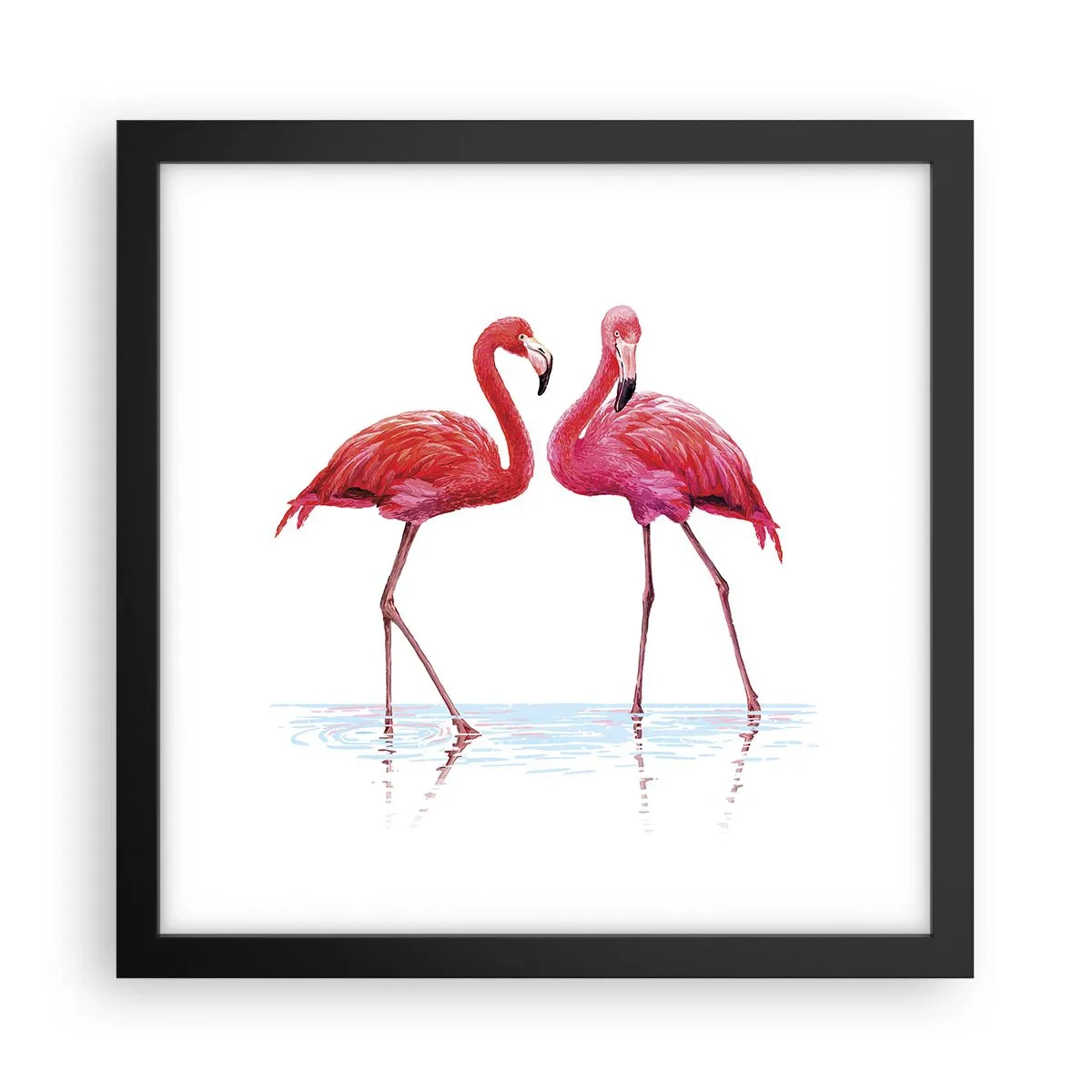 Poster in black frame - Pink Rendezvous - 30x30 cm