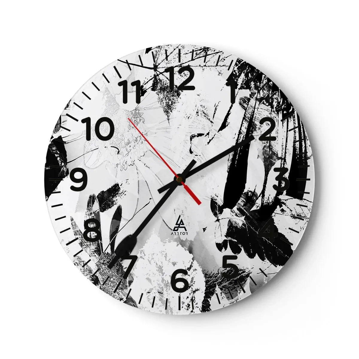 Wall clock - Clock on glass - Autumn in a Negative - 30x30 cm
