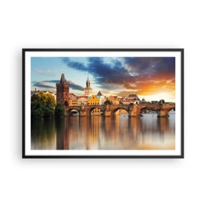 Poster in black frame - Beautiful Prague - 91x61 cm