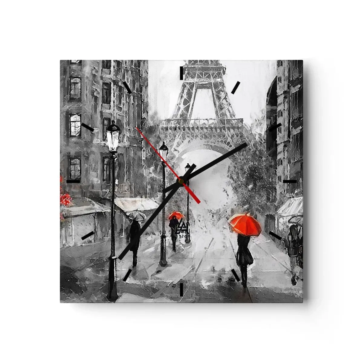 Wall clock - Clock on glass - All Roads Lead to Her - 40x40 cm