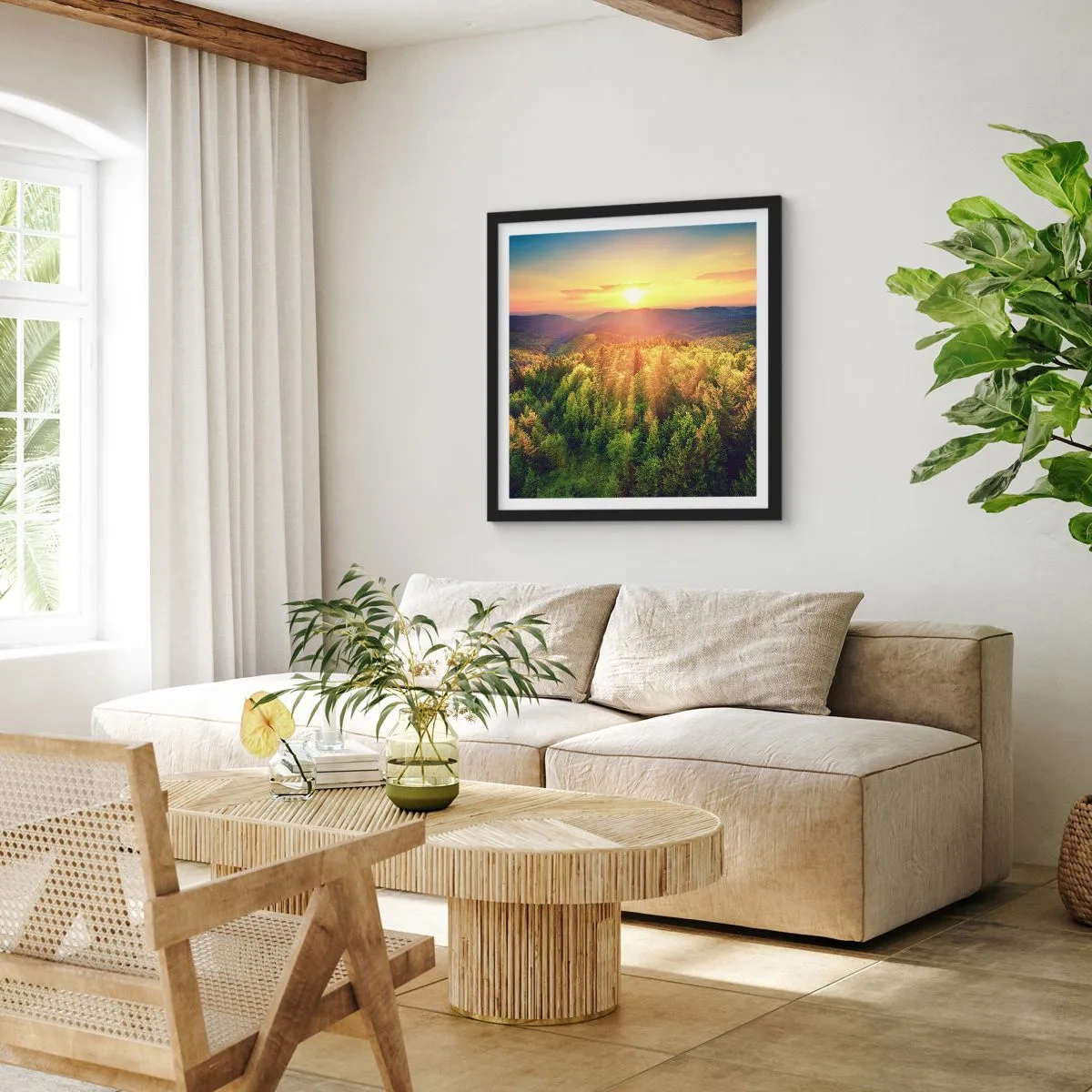 Poster in black frame - Peaks and Summits - 50x50 cm