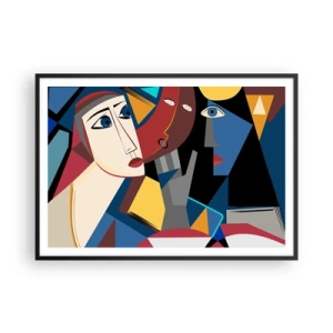 Poster in black frame - Conversation of Cubists - 100x70 cm