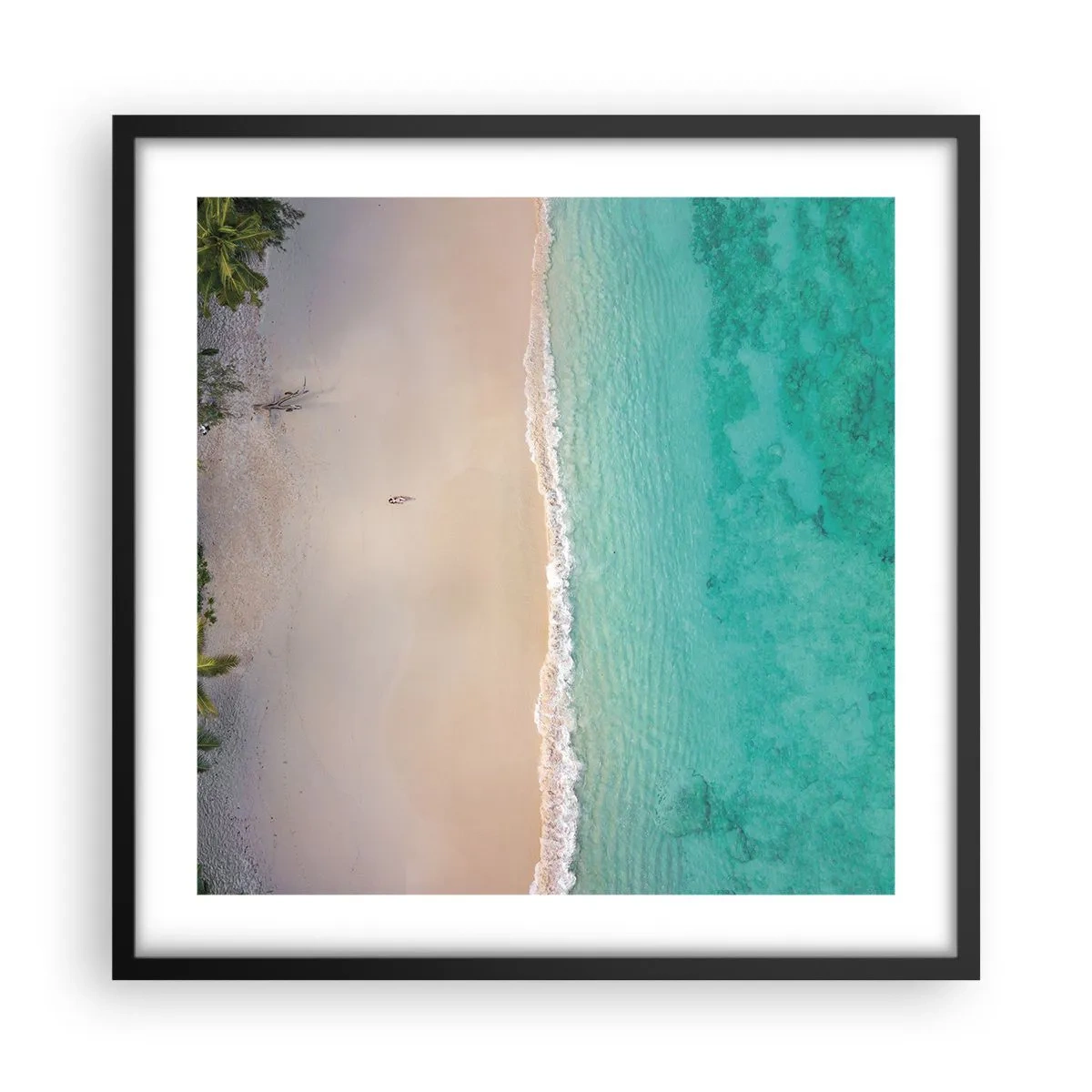 Poster in black frame - Paradise Beach - 50x50 cm
