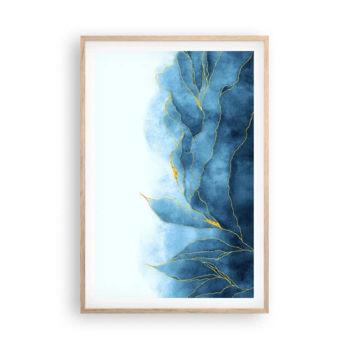 Poster in light oak frame - Blue In Gold - 61x91 cm