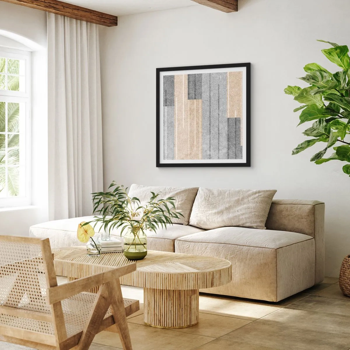 Poster in black frame - Composition: Keep Upright - 30x30 cm