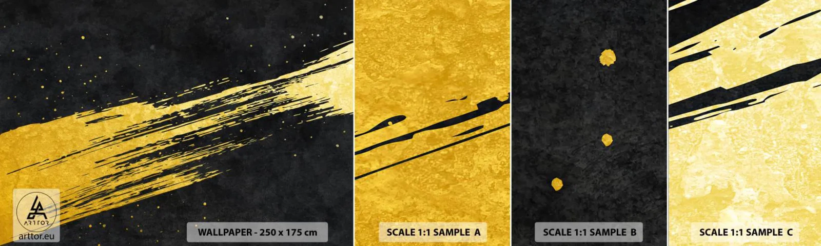 Photo Wallpaper Sample Self-Adhesive Deluxe Sticker - Jump to the Outer Space - Art Deco, Elegant, Dark - 100x30 cm