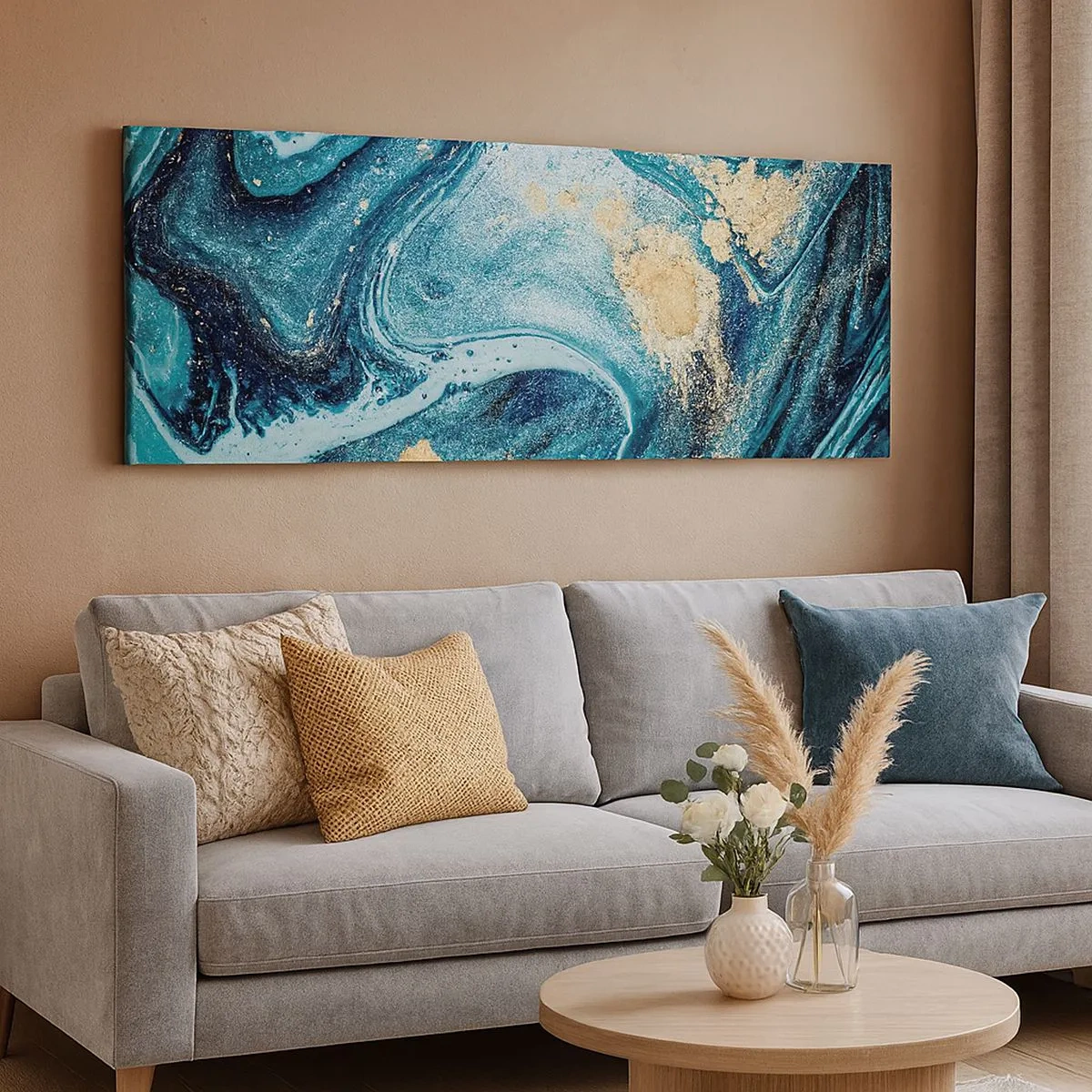 Canvas picture - Blue Whirl - 100x40 cm