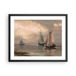 Poster in black frame - Return of Sailors - 50x40 cm