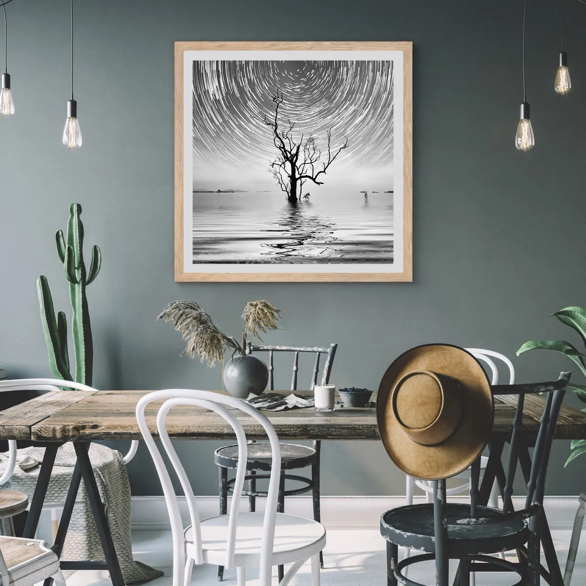 Poster in light oak frame - Symphony of Nature - 60x60 cm