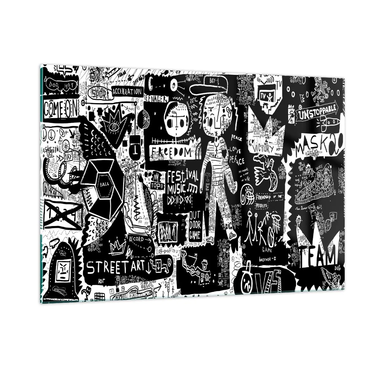 Glass picture - Rights and Joys of Youth - 120x80 cm