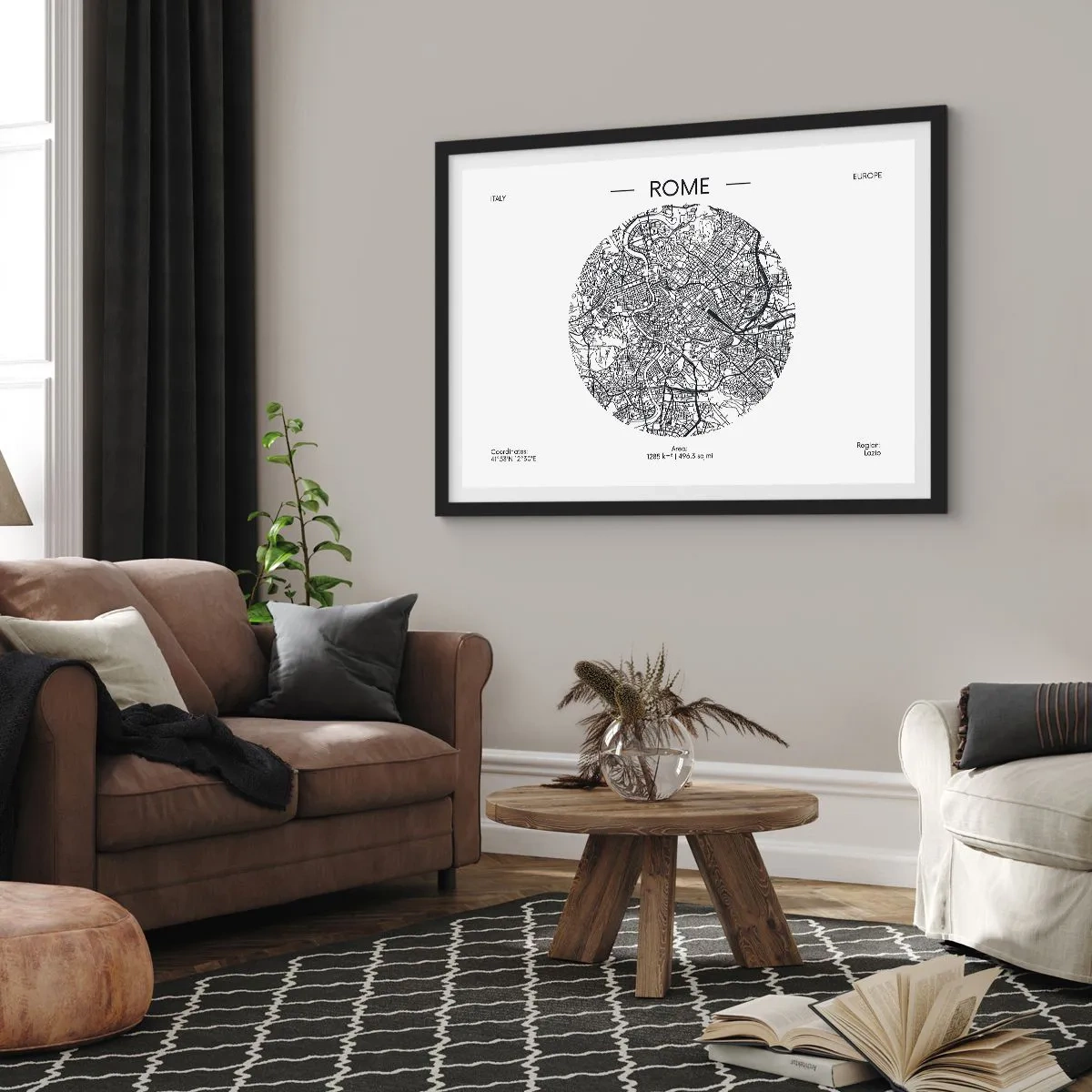 Poster in black frame - Anatomy of Rome - 91x61 cm