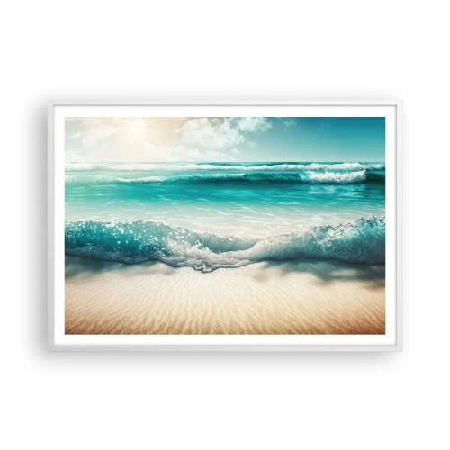 Poster in white frmae - Calm of the Ocean - 100x70 cm