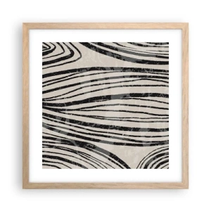 Poster in light oak frame - Spillover of Lines - 40x40 cm