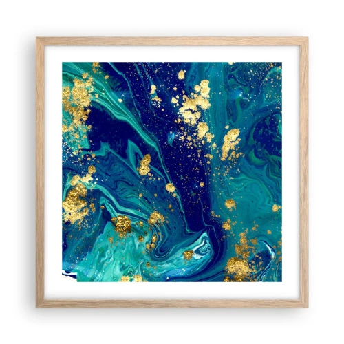 Poster in light oak frame - Sun Flakes - 50x50 cm