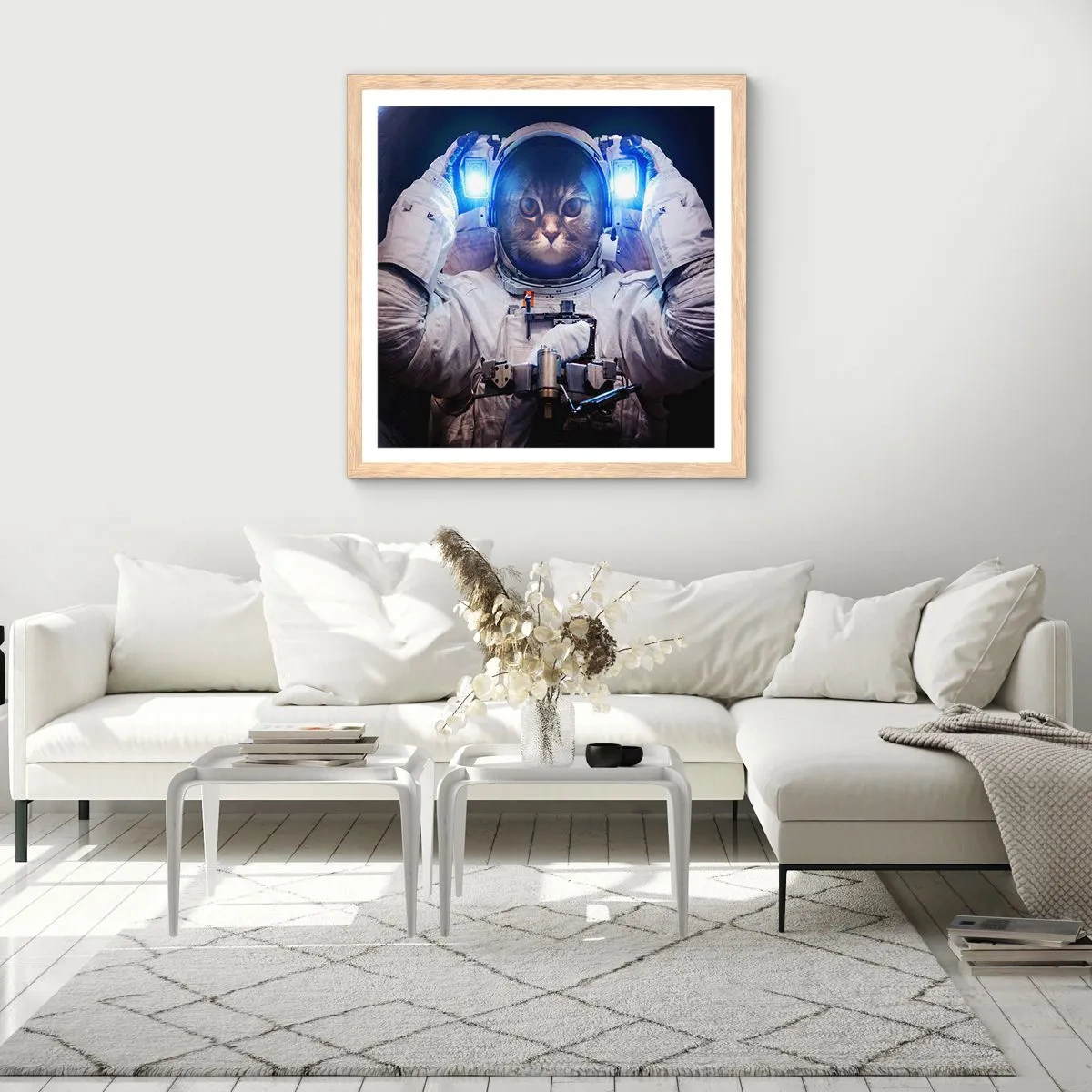 Poster in light oak frame - Houston, You've Got a Problem - 50x50 cm