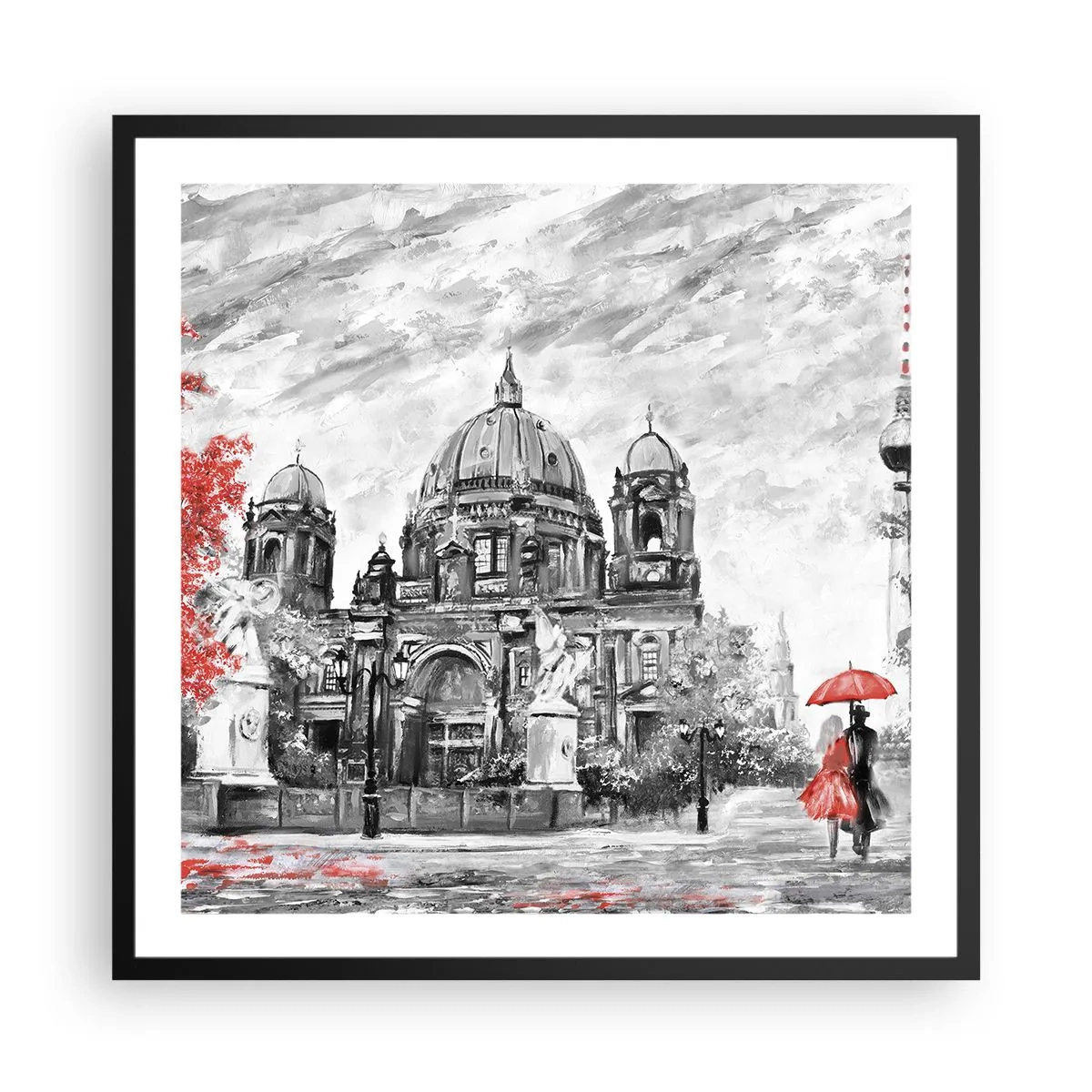 Poster in black frame - Berlin Encounter - 60x60 cm