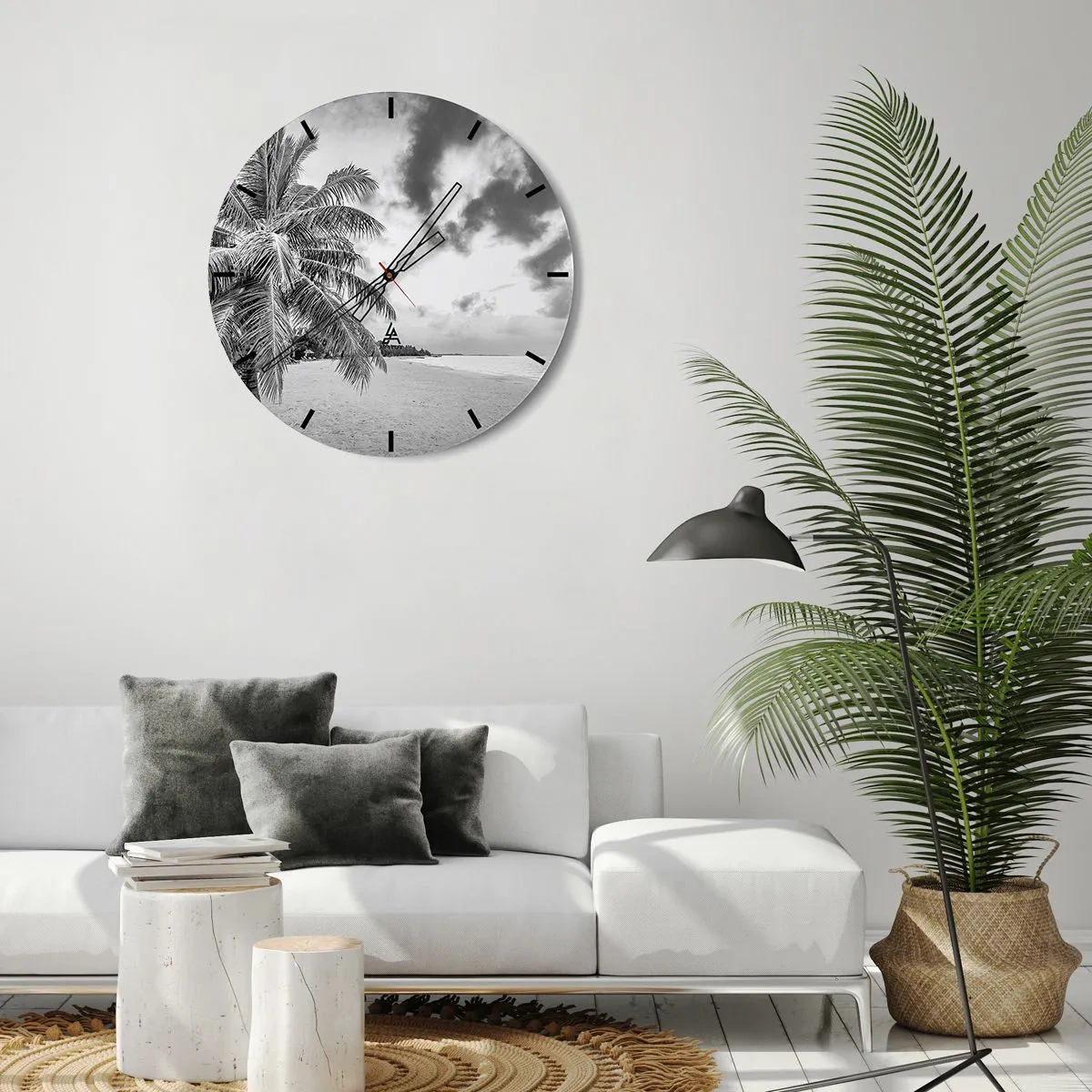 Wall clock - Clock on glass - When You Miss Loneliness… - 30x30 cm