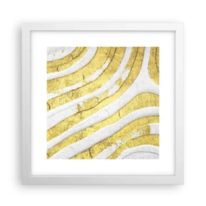 Poster in white frmae - Composition in White and Gold - 30x30 cm