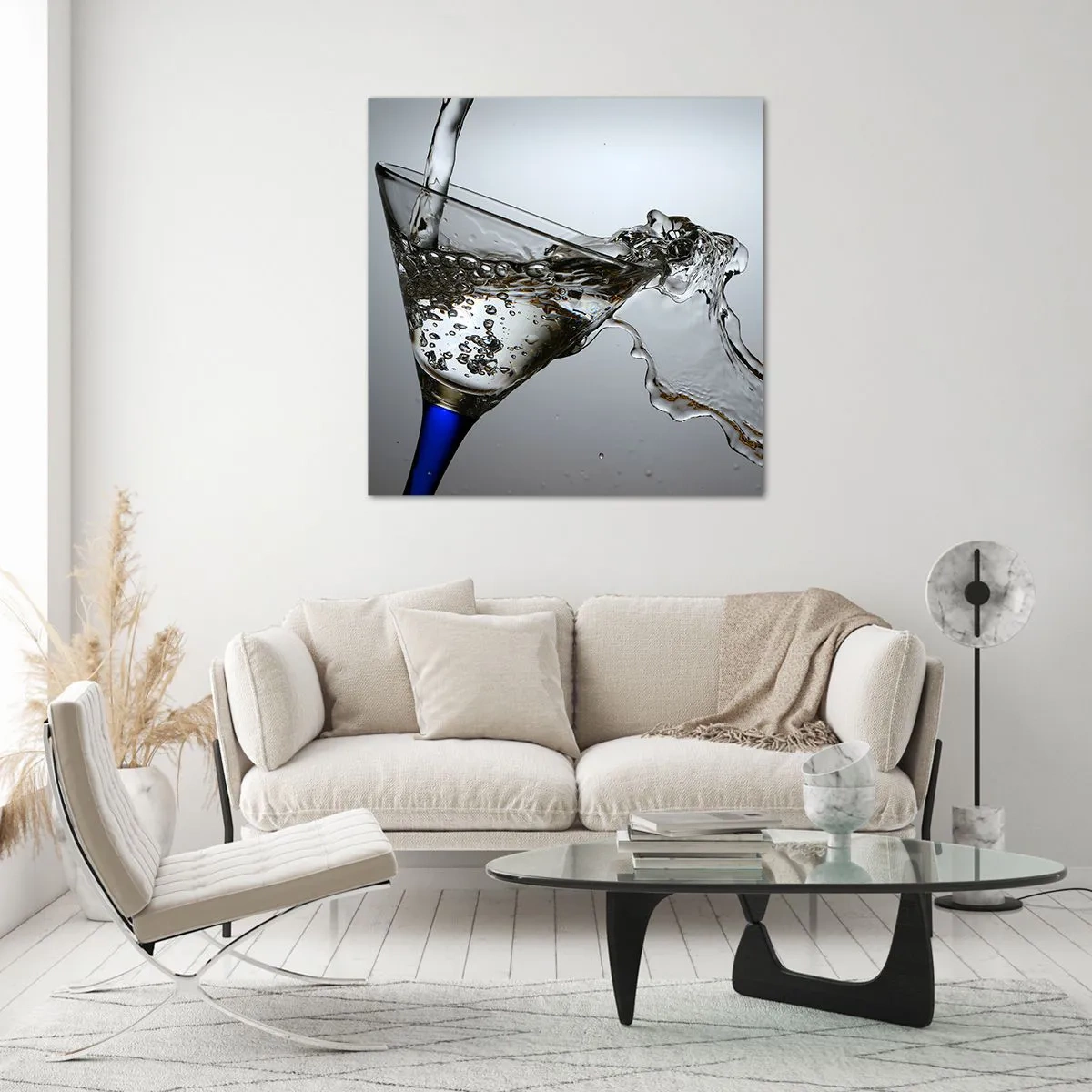 Glass picture - Crystal Clear Water in a Crystal Glass - 30x30 cm