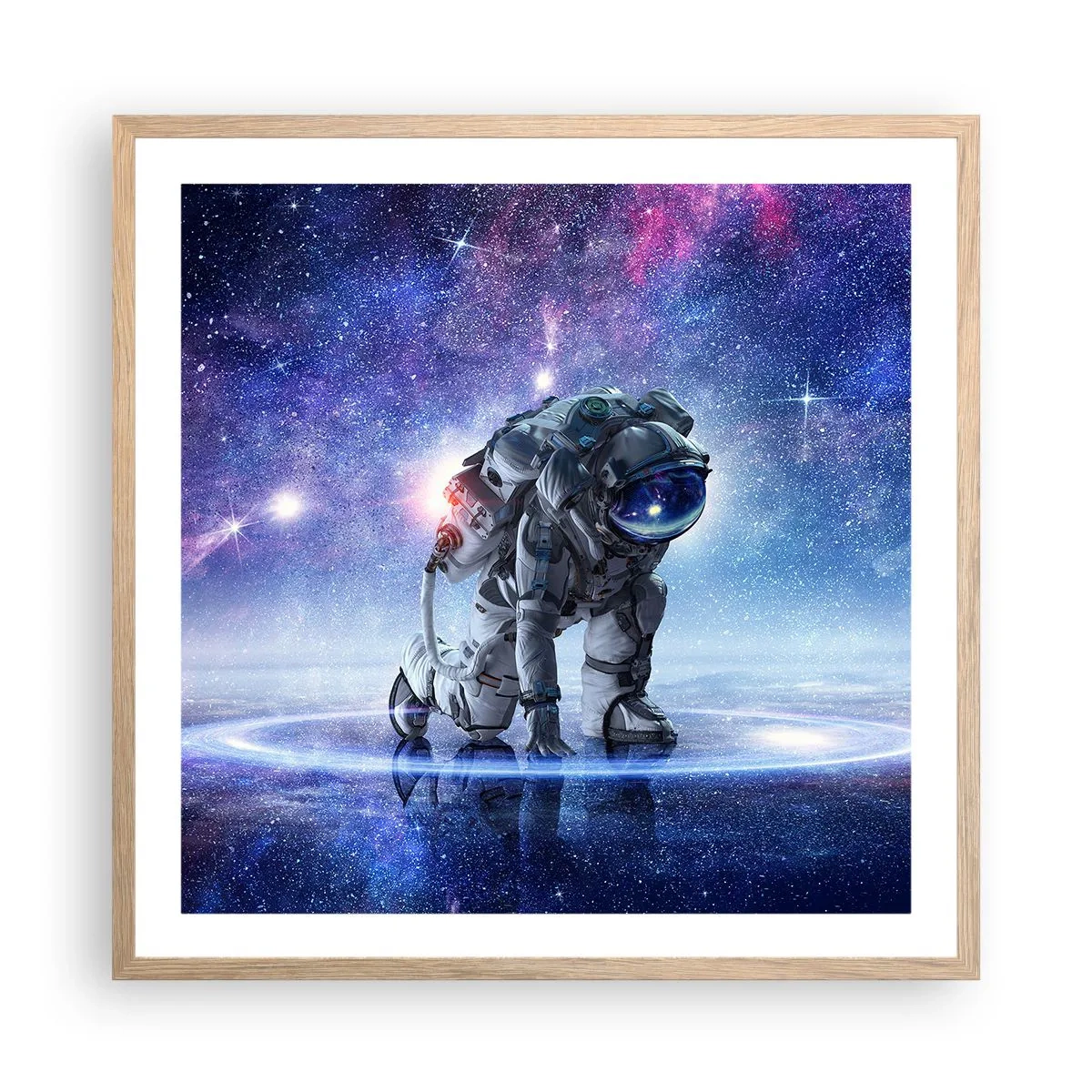 Poster in light oak frame - Starry Night above Me - 60x60 cm