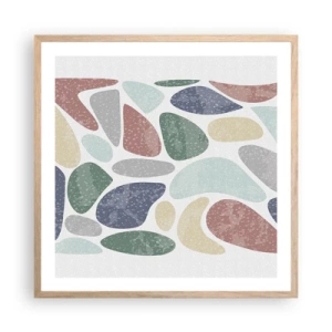Poster in light oak frame - Mosaic of Powdered Colours - 60x60 cm