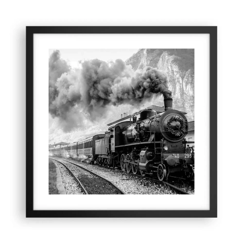 Poster in black frame - Standing at the Station... - 40x40 cm