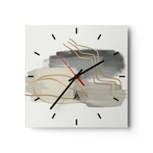Wall clock - Clock on glass - Persistance and Movement - 40x40 cm